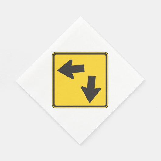 二重矢印の道路標識 スタンダードランチョンナプキン (角)