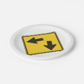 二重矢印道路標識 ペーパープレート (アングル)