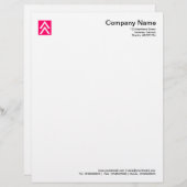 二重矢印 – ネオン赤 レターヘッド (正面/裏面)