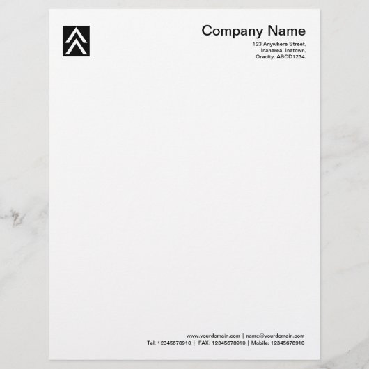 二重矢印 – 黒 レターヘッド (正面)