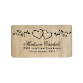 二重素朴ハート結婚の住所 シール (正面)