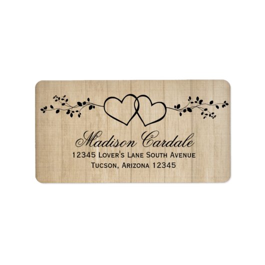 二重素朴ハート結婚の住所 シール (正面)