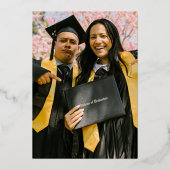 二重素朴共同写真卒業 箔招待状 (裏面)