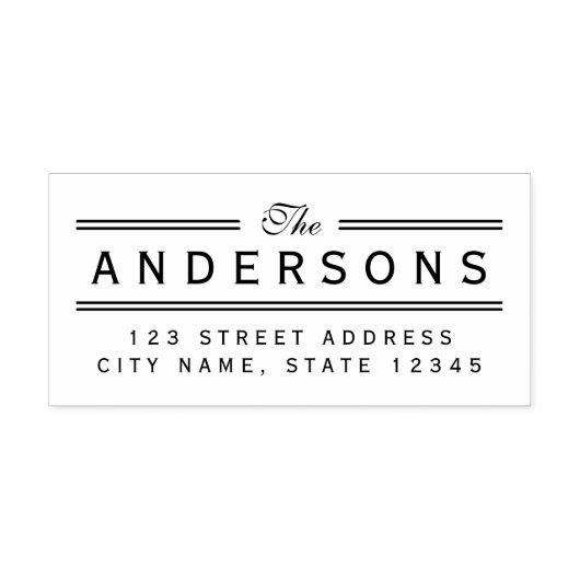 二重線エレガントファミリ名差出人住所 セルフインキングスタンプ (デザイン)