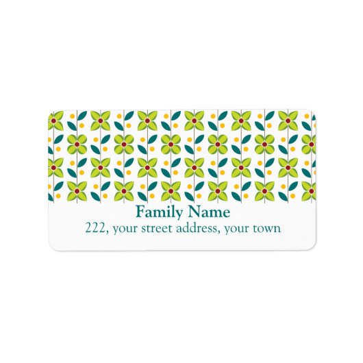 二重花模様緑2 ラベル (正面)