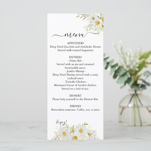 二重菊の緑結婚のメニュー メニュー (スタンド正面)