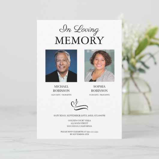 二重葬儀記念写真 招待状 (スタンド正面)