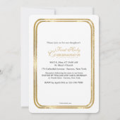 二重薄い金ゴールドフレーム写真宗教招待状 招待状 (裏面)