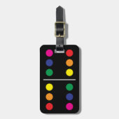 二重虹のドミノの荷物のラベル ラゲッジタグ (正面縦)