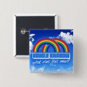 二重虹は、何この平均か。 缶バッジ (正面&裏面)