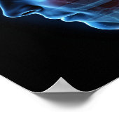 二重被ばく人間スカルと米国国旗のポスター ポスター (角)