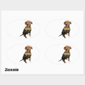 二重被ばく犬 楕円形シール (シート)