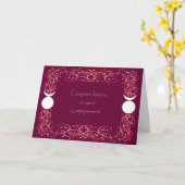 二重角状の神の陽気なウィッカ信者の婚約のおめでとう カード (黄色い花)