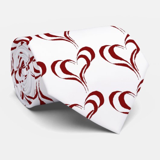 二重赤いハート ネクタイ (ロール)