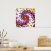 二重赤らせんフラクタルデザイン ポスター (キッチン)