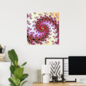 二重赤らせんフラクタルデザイン ポスター (ホームオフィス)