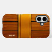 二重金ゴールドバンドオン木目 Case-Mate iPhoneケース (裏面 (横))