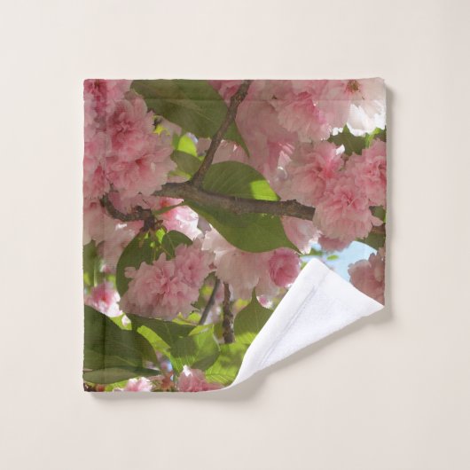 二重開花さくらんぼツリーIII春フローラ ウォッシュタオル (ウォッシュタオル)