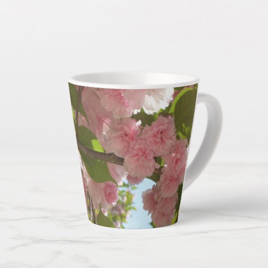 二重開花さくらんぼツリーIII春フローラ カフェラテマグ (右アングル)