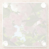 二重開花さくらんぼツリーIII春フローラ ガラスコースター (裏面)