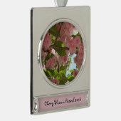 二重開花さくらんぼツリーIII春フローラ シルバープレートバナーオーナメント (右)