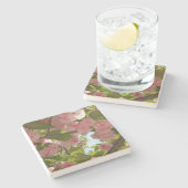 二重開花さくらんぼツリーIII春フローラ ストーンコースター (横)