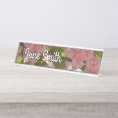 二重開花さくらんぼツリーIII春フローラ デスクネームプレート (正面)