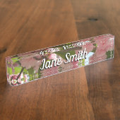 二重開花さくらんぼツリーIII春フローラ デスクネームプレート (側面)