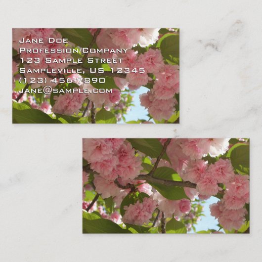 二重開花さくらんぼツリーIII春フローラ 名刺 (正面/裏面)