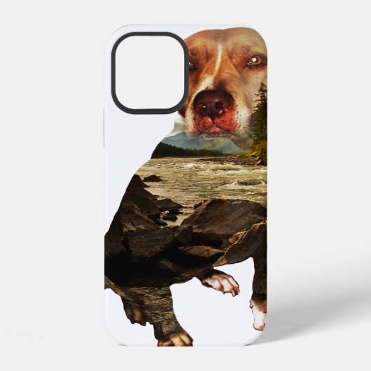 二重露光の犬 iPhoneケース (裏面)