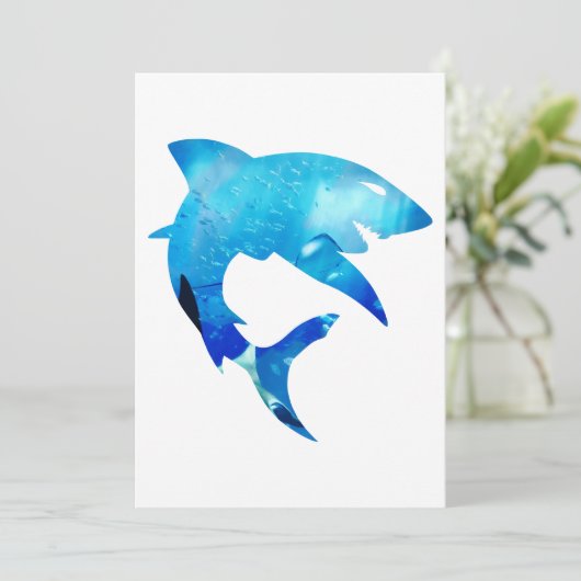 二重露光動物の鮫のアクアリウムのギフトのアイディア セーブザデート (スタンド正面)