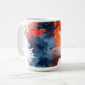 二重露出の女性アート コーヒーマグカップ (正面左)