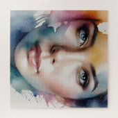 二重露出の女性アート ジグソーパズル (横)