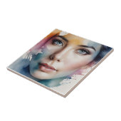 二重露出の女性アート タイル (側面)