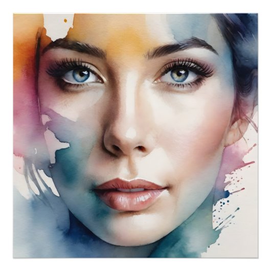 二重露出の女性アート フォトプリント            (正面)