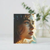 二重露出の女性アート ポストカード (スタンド正面)