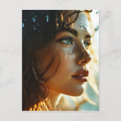二重露出の女性アート ポストカード (正面)