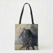 二重馬具の黒の美しいのショウガの馬の絵画 トートバッグ (正面)
