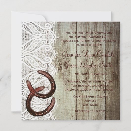 二重馬靴結婚式招待状 招待状 (正面)