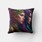 二重鮮やかポートレート付きレインボーヘアアーティストリー クッション (裏面)