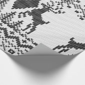 二重黒ダイヤの骨が交差した図形の極度なニット ラッピングペーパー (角)