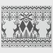 二重黒ダイヤの骨が交差した図形の極度なニット ラッピングペーパー (フラット)