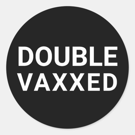 二重Vaxxedワクチン接種コビデ黒と白 ラウンドシール (正面)