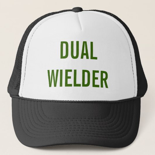 "二重Wielder"のおもしろいなトラック運転手の帽子|のゲーマーの帽子 キャップ (正面)