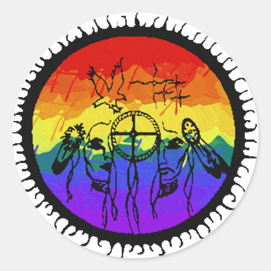 二霊の山の風景 ラウンドシール (正面)