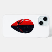 二面性マスク - 赤と黒のミニマリストフェイス Case-Mate iPhoneケース (裏面 (横))