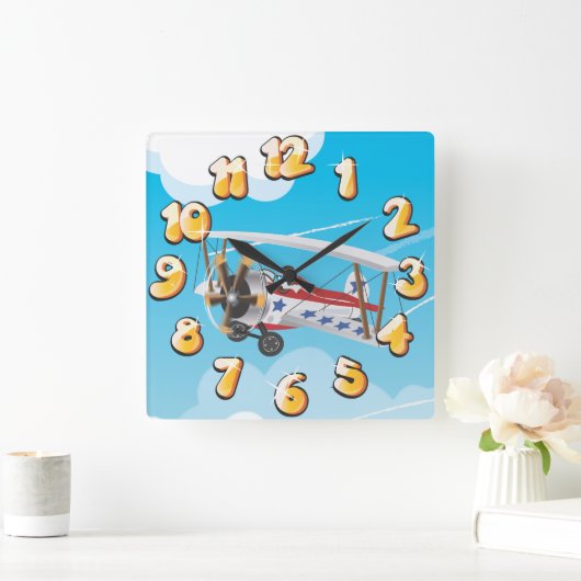 二面 スクエア壁時計 (ホーム)