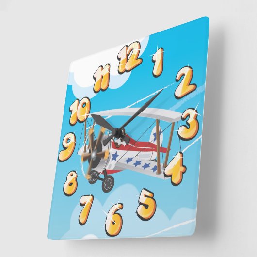 二面 スクエア壁時計 (傾斜)