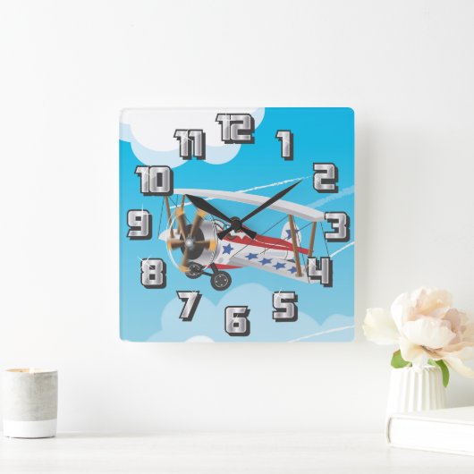 二面 スクエア壁時計 (ホーム)