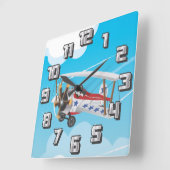 二面 スクエア壁時計 (傾斜)